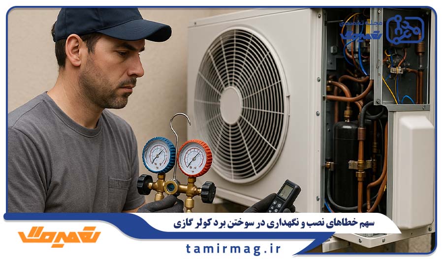 سهم خطاهای نصب و نگهداری در سوختن برد کولر گازی